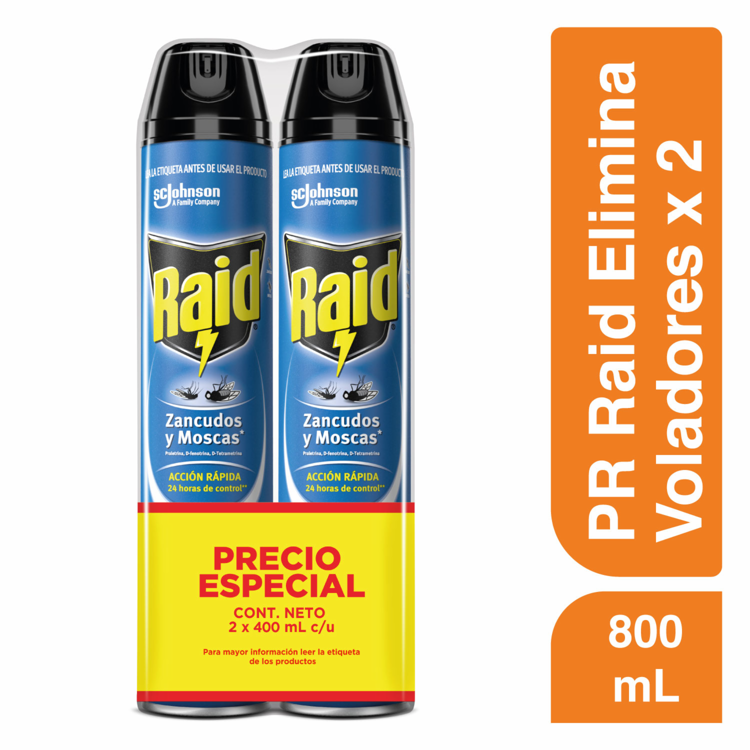 Pack Para Mosquitos RAID 800 Ml
