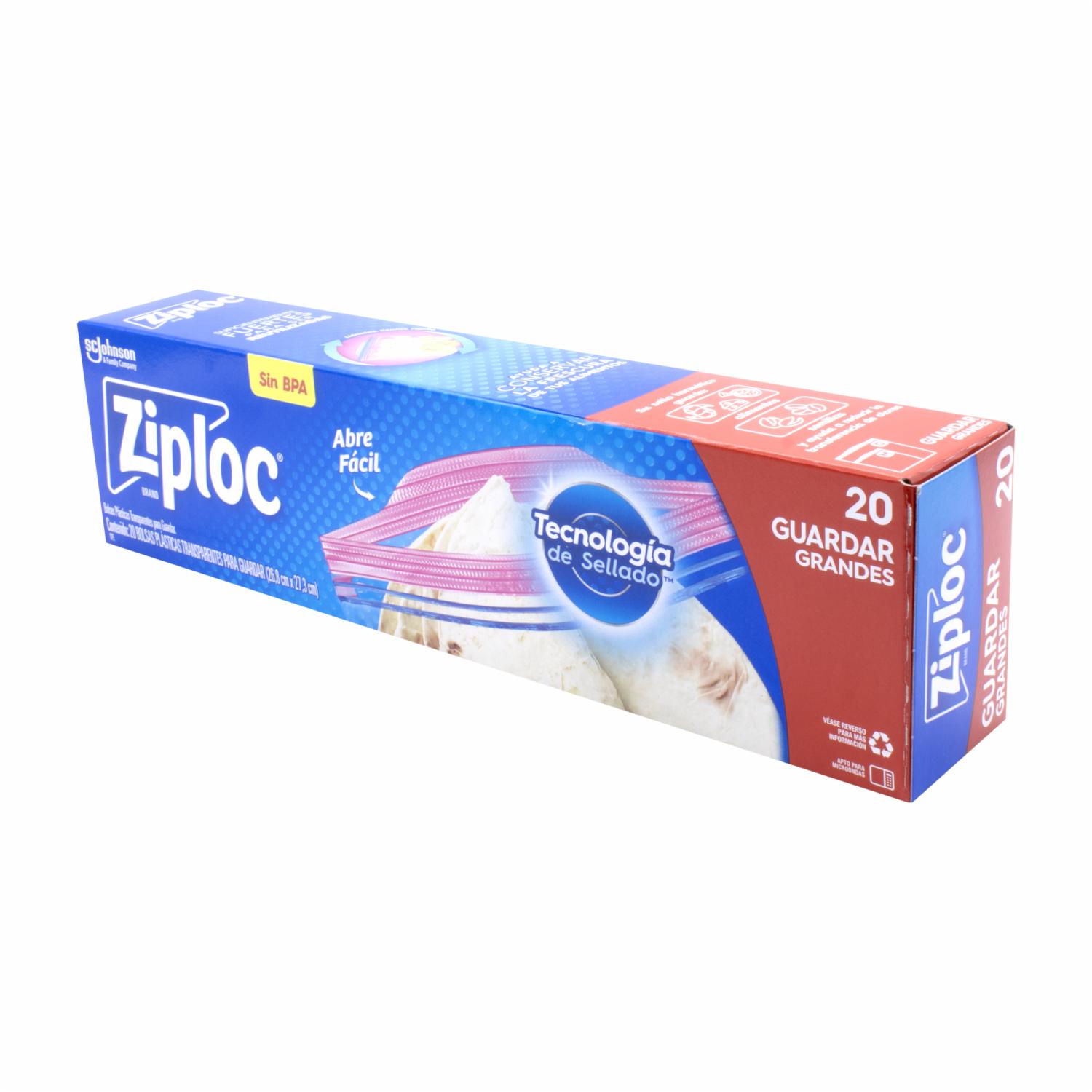 Bolsas Para Guardar Tamaño Grande ZIPLOC X 20 Uds