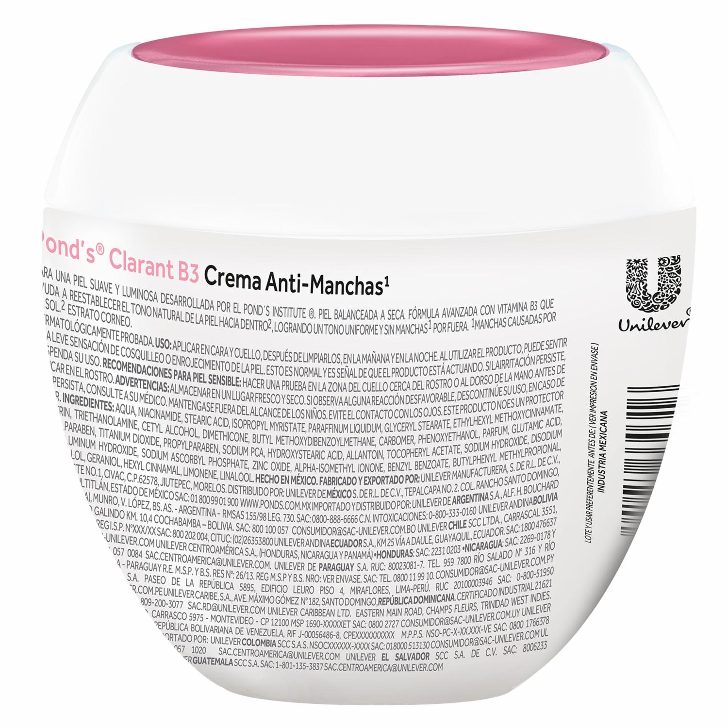 Crema Facial Clarant B3 Seca 50G. POND’S 50 G