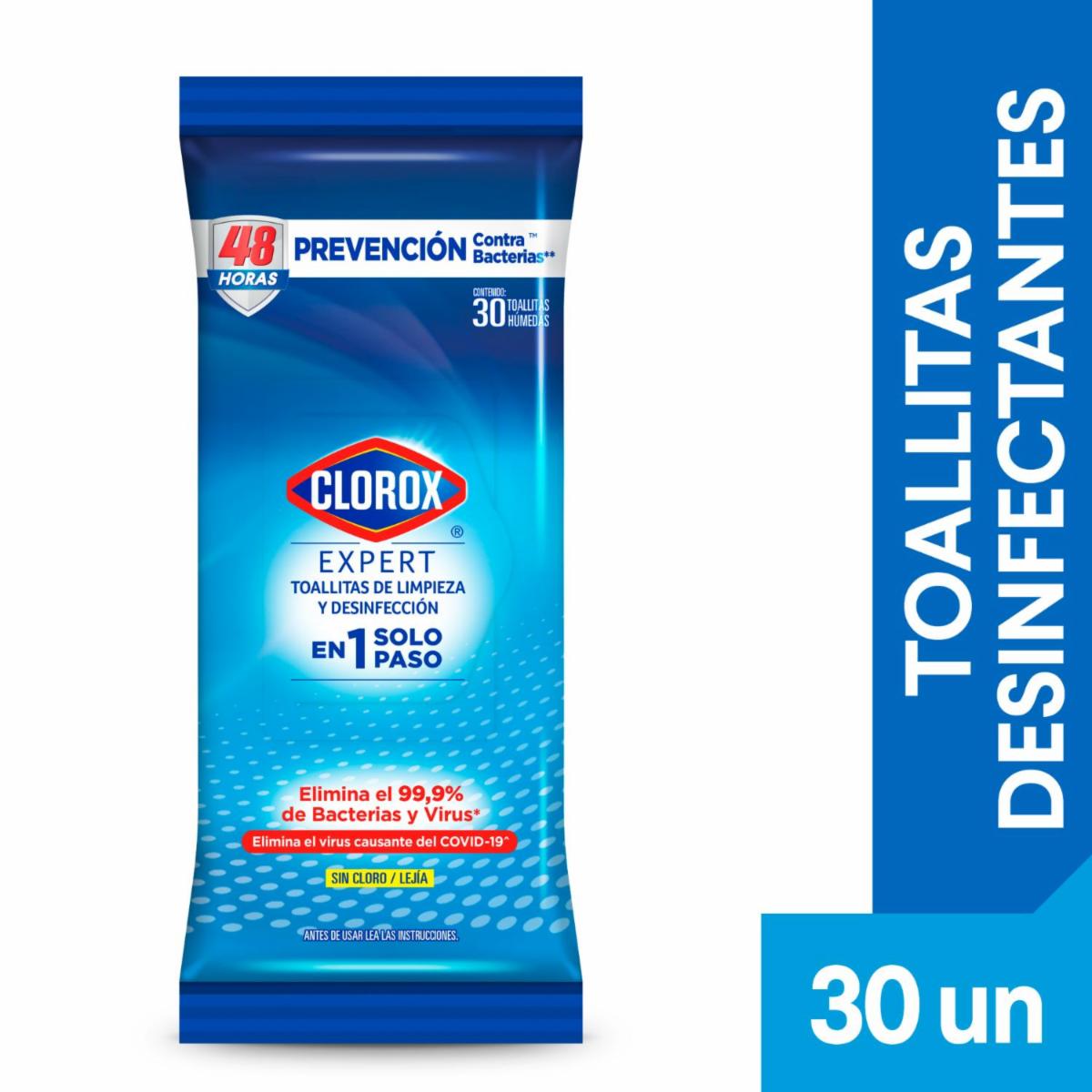 Toallitas Desinfectantes Limpiadoras Sin Cloro Expert Flowpack CLOROX Flowpack X30 Uds