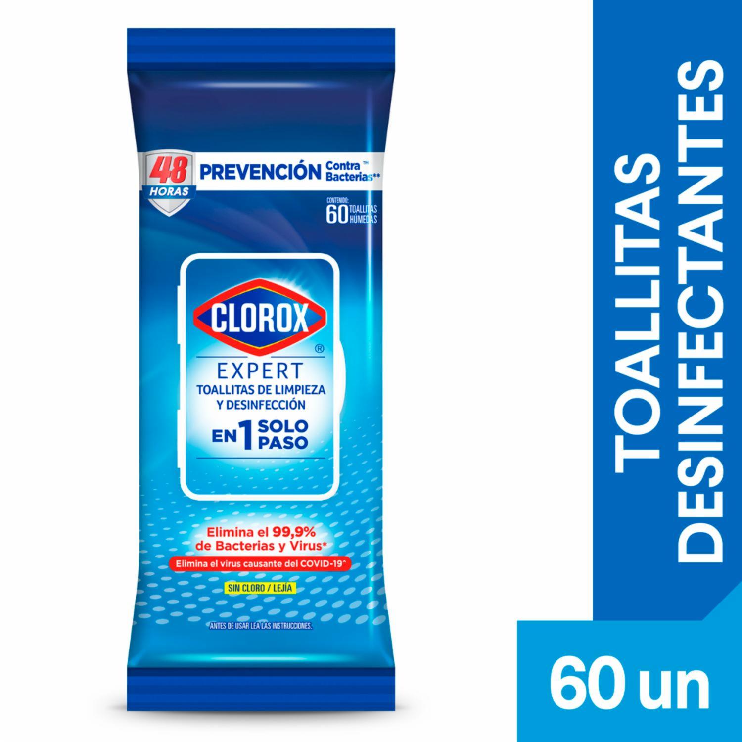 Toallas Desinfectantes Limpiadoras Sin Cloro Expert Flowpack CLOROX Flowpack X60 Uds
