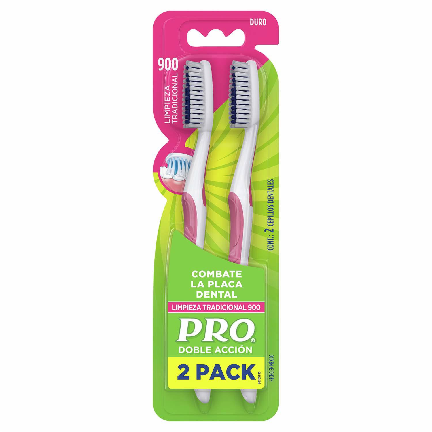 Cepillo Dental Doble Acción Cerdas Duras Limpieza Tradicional 900 PRO X2 Uds