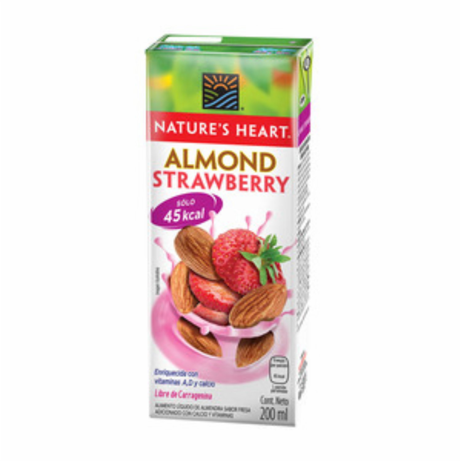 Bebida De Almendras Sabor A Fresa NATURE’S HEART 200 Ml