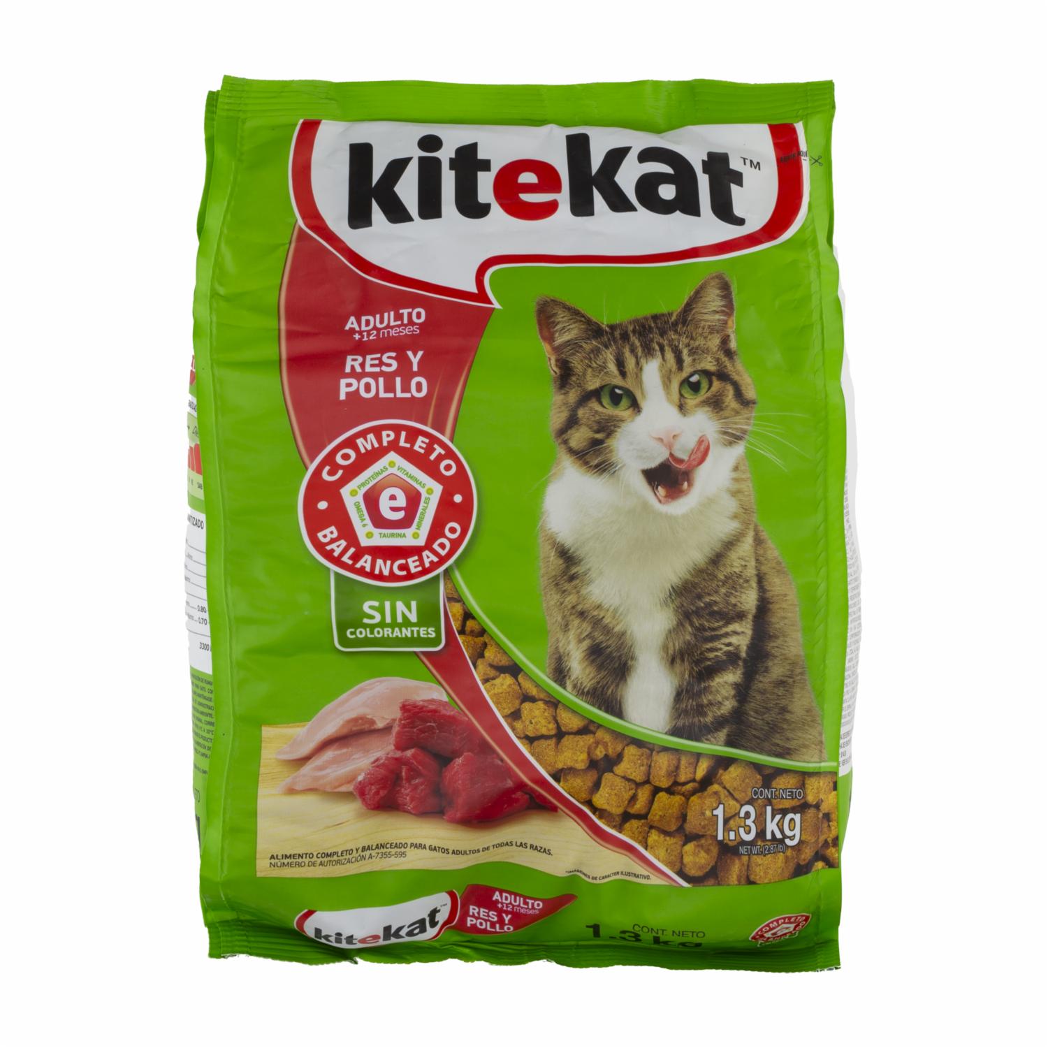 Alimento Para Gatos Adulto De Res Y Pollo KITEKAT 1300 G