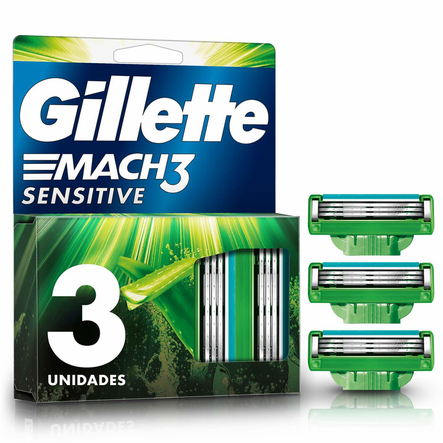 Repuestos De Afeitadora Mach 3 Sensitive GILLETTE X 3 Uds