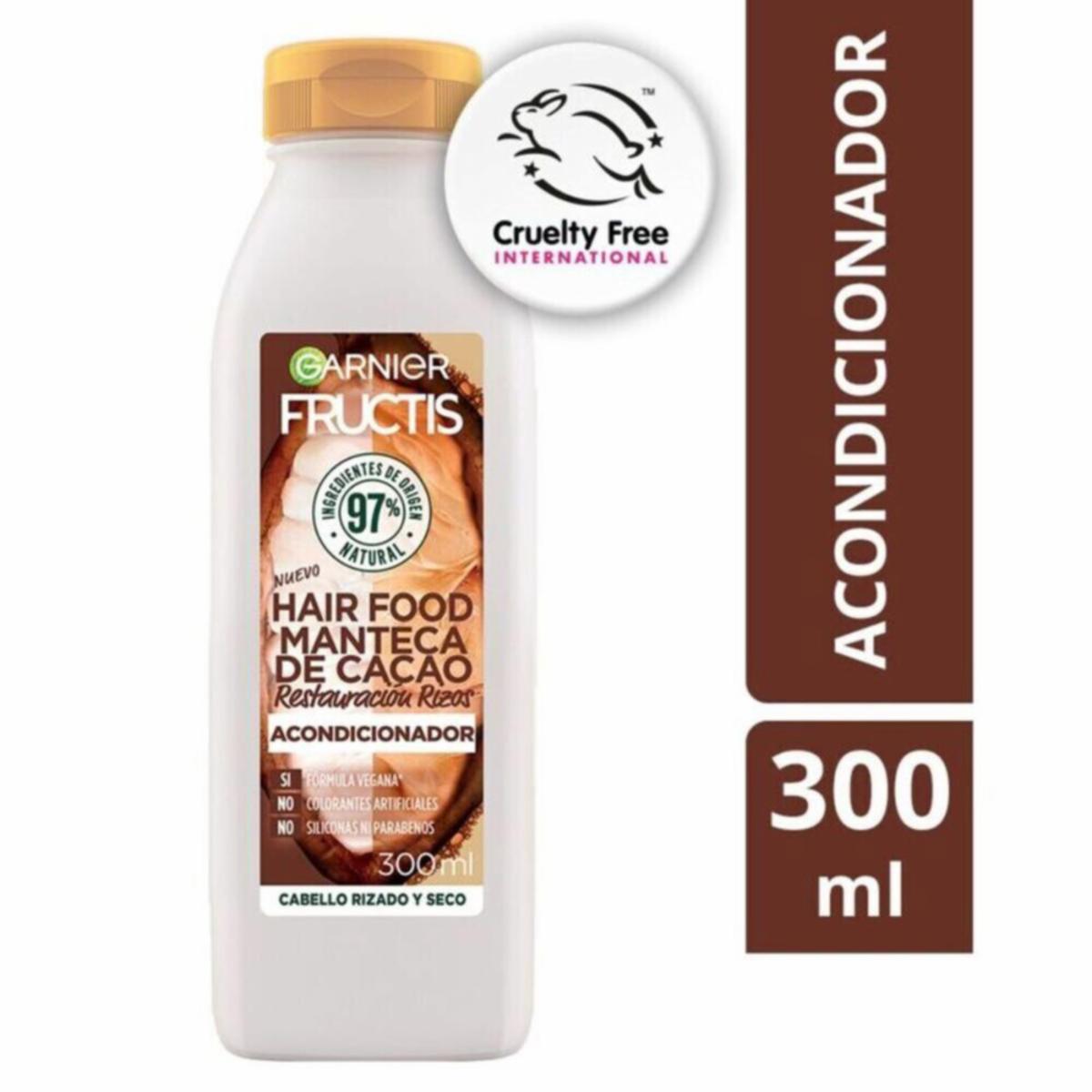 Acondicionador De Cabello Hair Food Manteca De Cacao Restauración Rizos GARNIER FRUCTIS 300 Ml