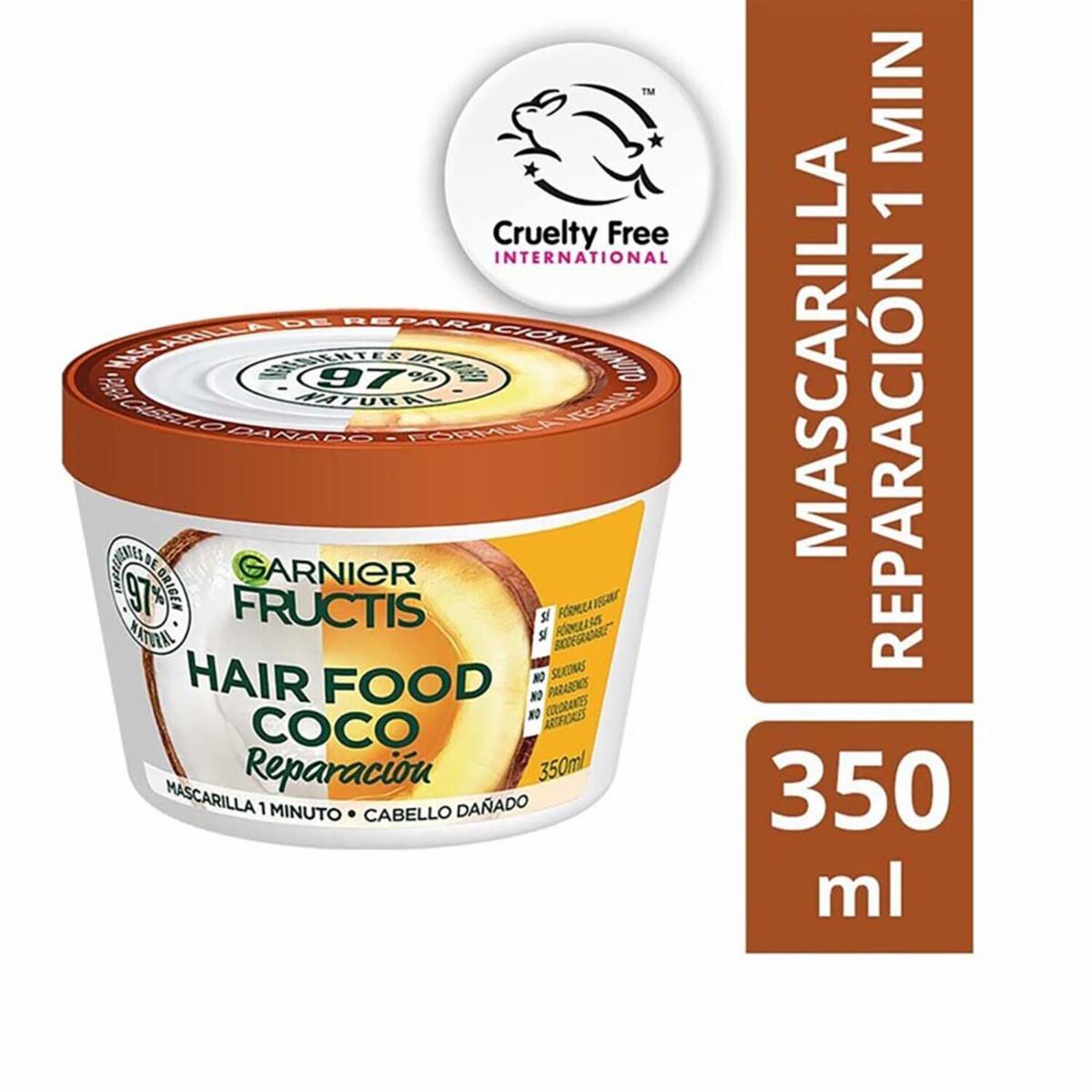 Mascara Capilar Hair Food Coco Reparación 1 Minuto GARNIER FRUCTIS 350 Ml
