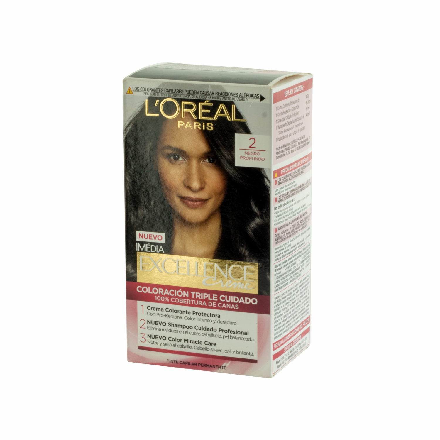 Tinte De Cabello Tono 2 Negro Profundo EXCELLENCE L’ORÉAL PARIS 1 Kit