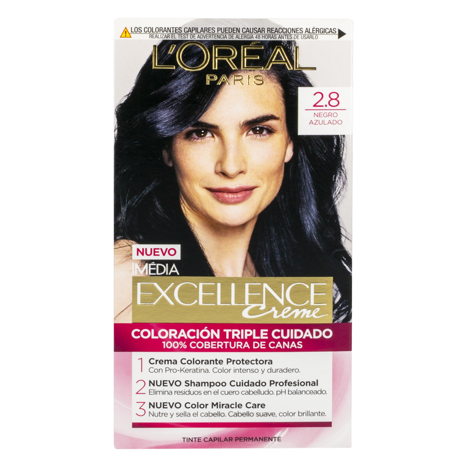 Tinte De Cabello Tono 2.8 Negro Azulado EXCELLENCE L’ORÉAL PARIS 1 Kit