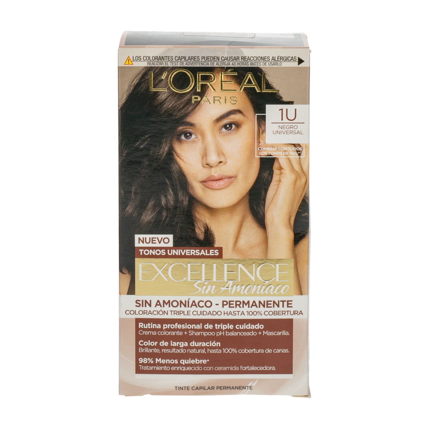 Tinte De Cabello Sin Amoniaco Tono Negro Universal EXCELLENCE L’ORÉAL PARIS 1 Kit