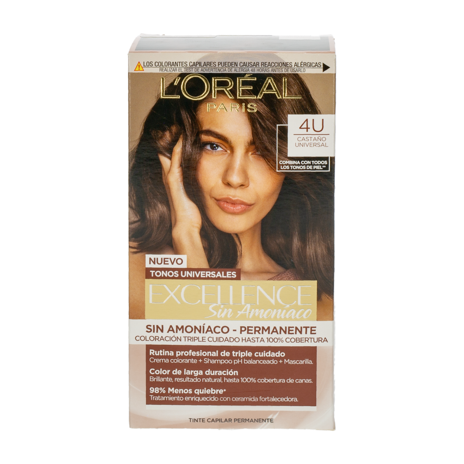 Tinte De Cabello Sin Amoniaco Tono Castaño Universal EXCELLENCE L’ORÉAL PARIS 1 Kit