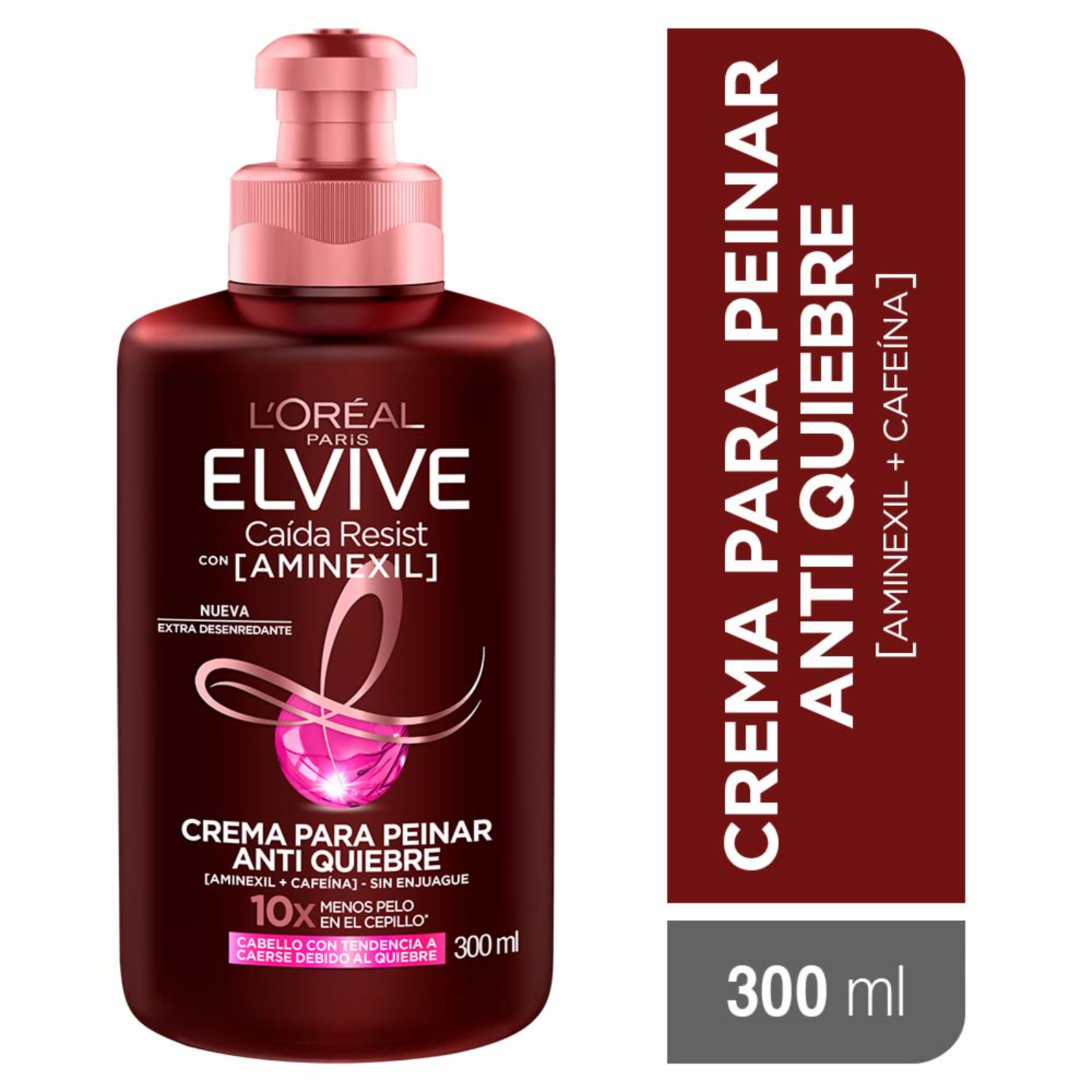 Crema Para Peinar Caída Resist Con Aminexil + Cafeína Para Cabello Quebradizo ELVIVE L’ORÉAL 300 Ml