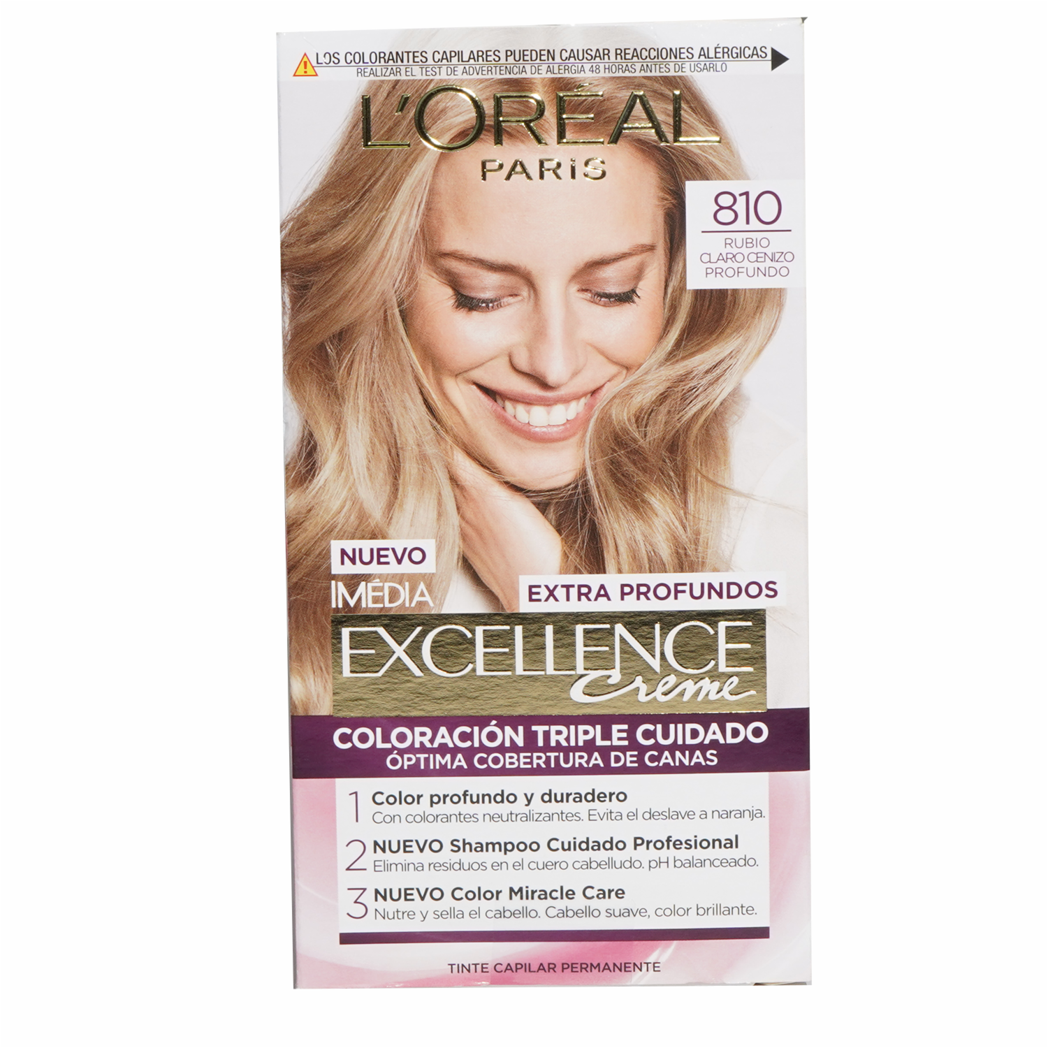 Tinte De Cabello Tono 810 Rubio Claro Extra Profundo EXCELLENCE L’ORÉAL PARIS 1 Kit