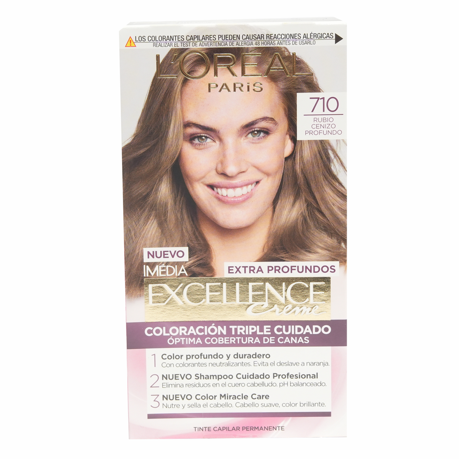 Tinte De Cabello Tono 710 Rubio Cenizo Profundo EXCELLENCE L’ORÉAL PARIS 1 Kit