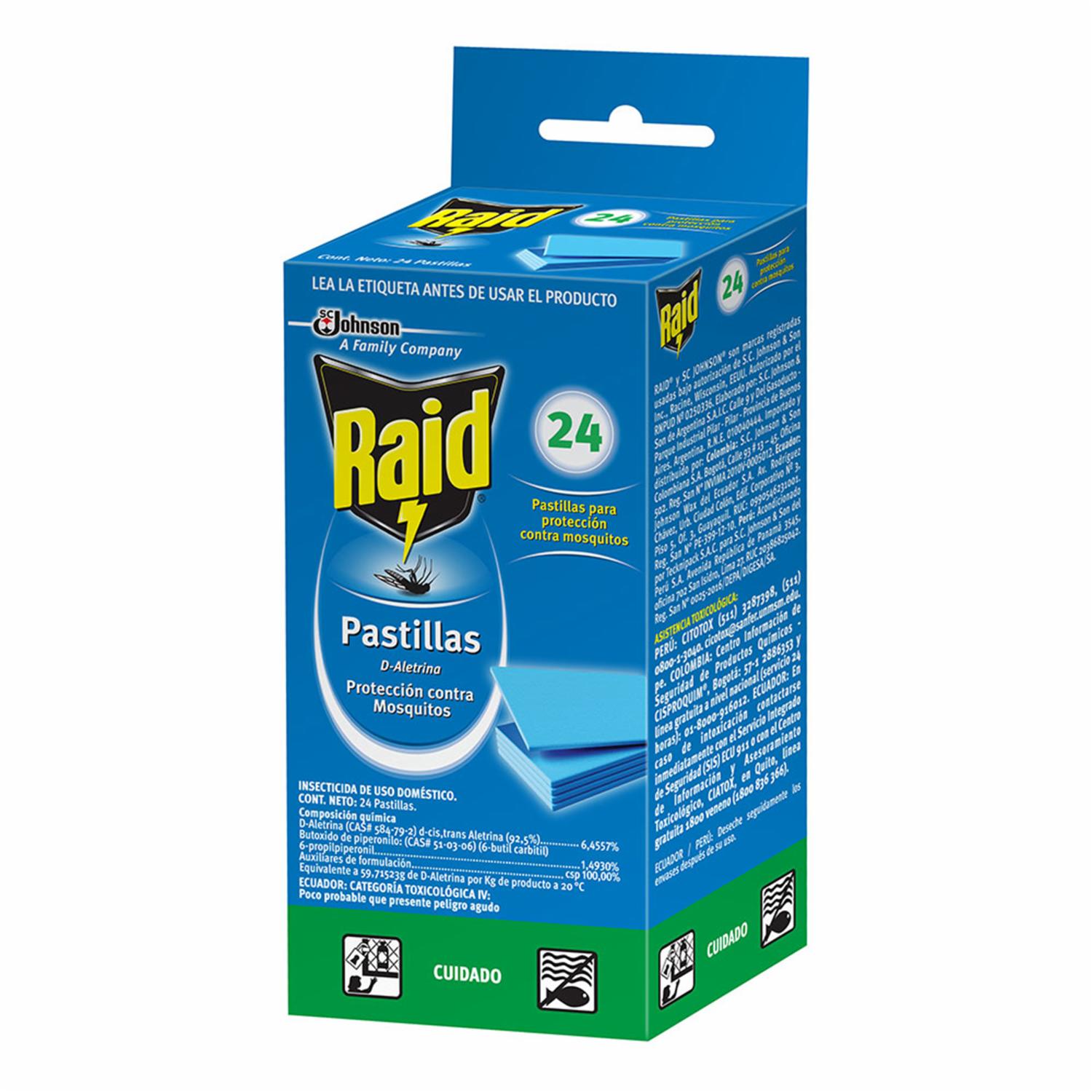 Insecticida En Pastillas Laminadas RAID X 24 Uds