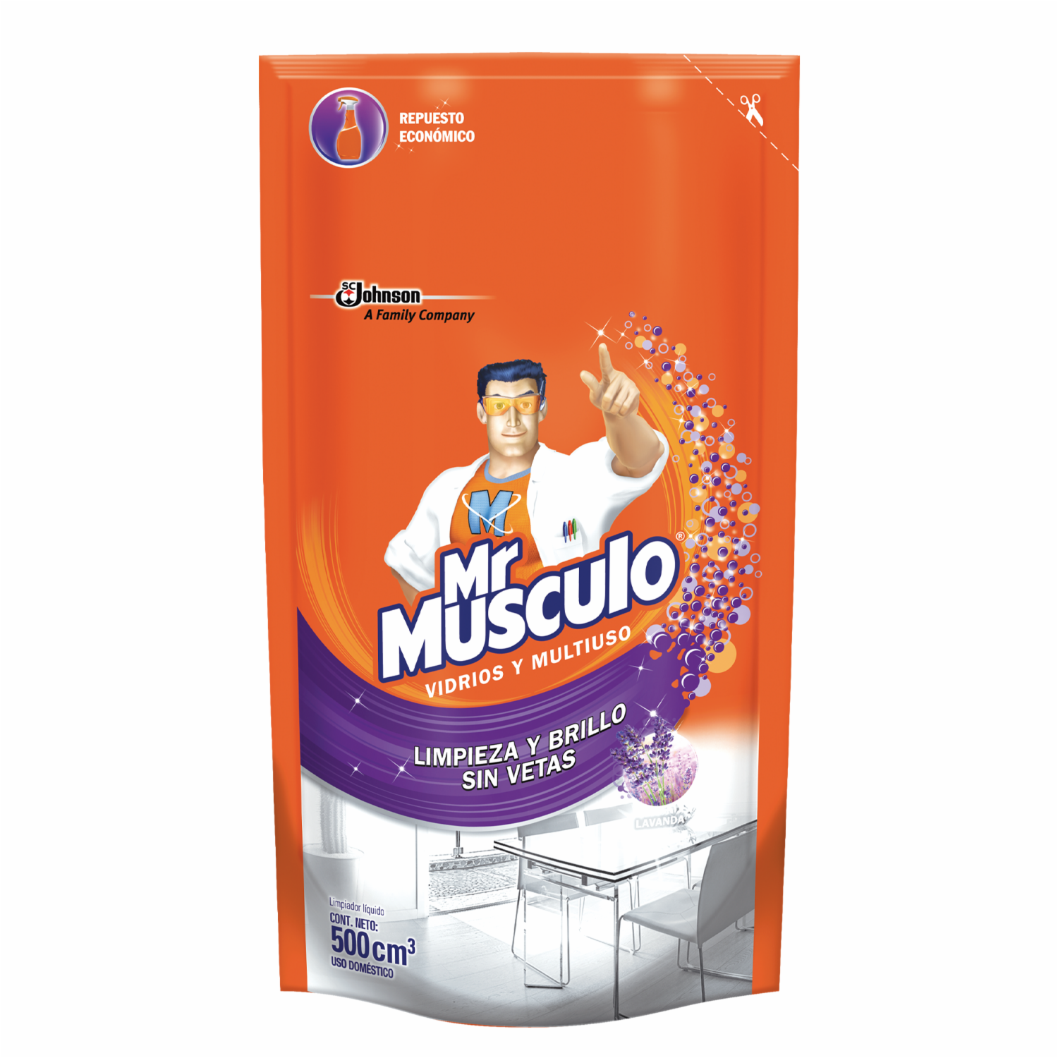 Limpia Vidrios Aroma Lavanda Doy pack MR.MUSCULO 500 Ml