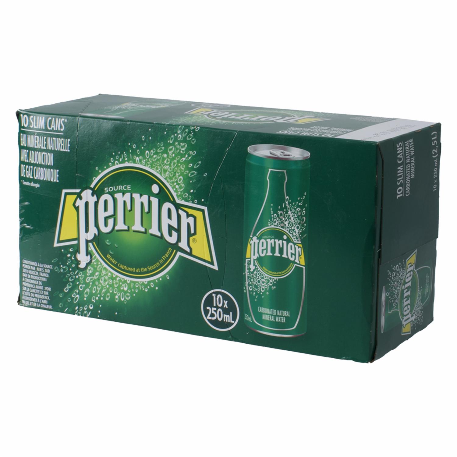 Agua Mineral Con Gas En Lata PERRIER 10 X 250 ml