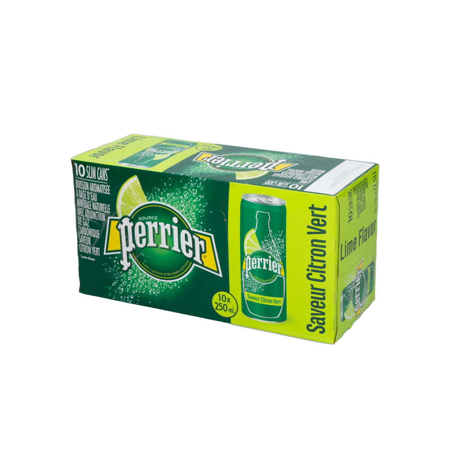 Agua Mineral Lima Limón En Lata PERRIER 10 X 250 Ml
