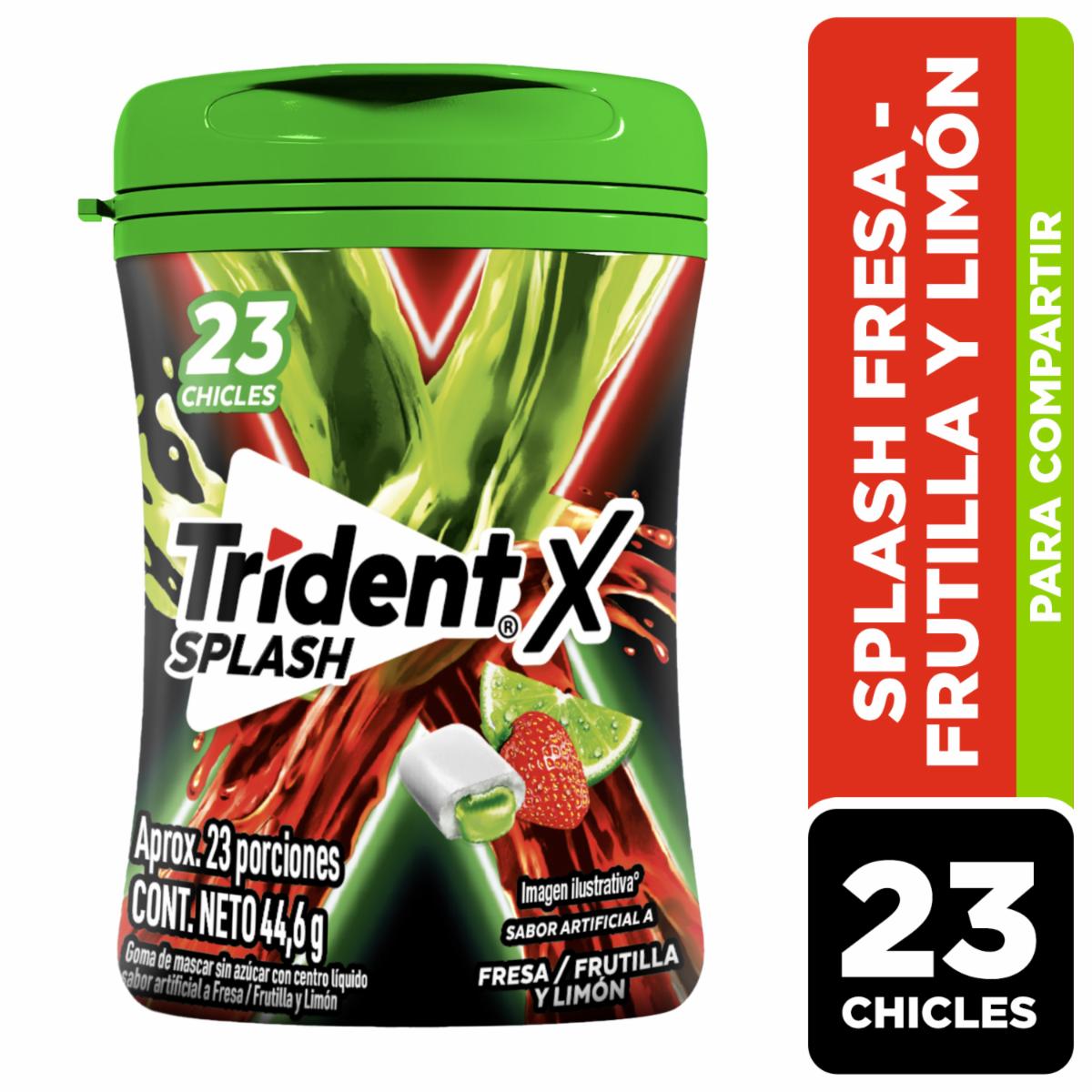 Chicles Splash Botella Sabor Fresa Limón TRIDENT 44.60 G
