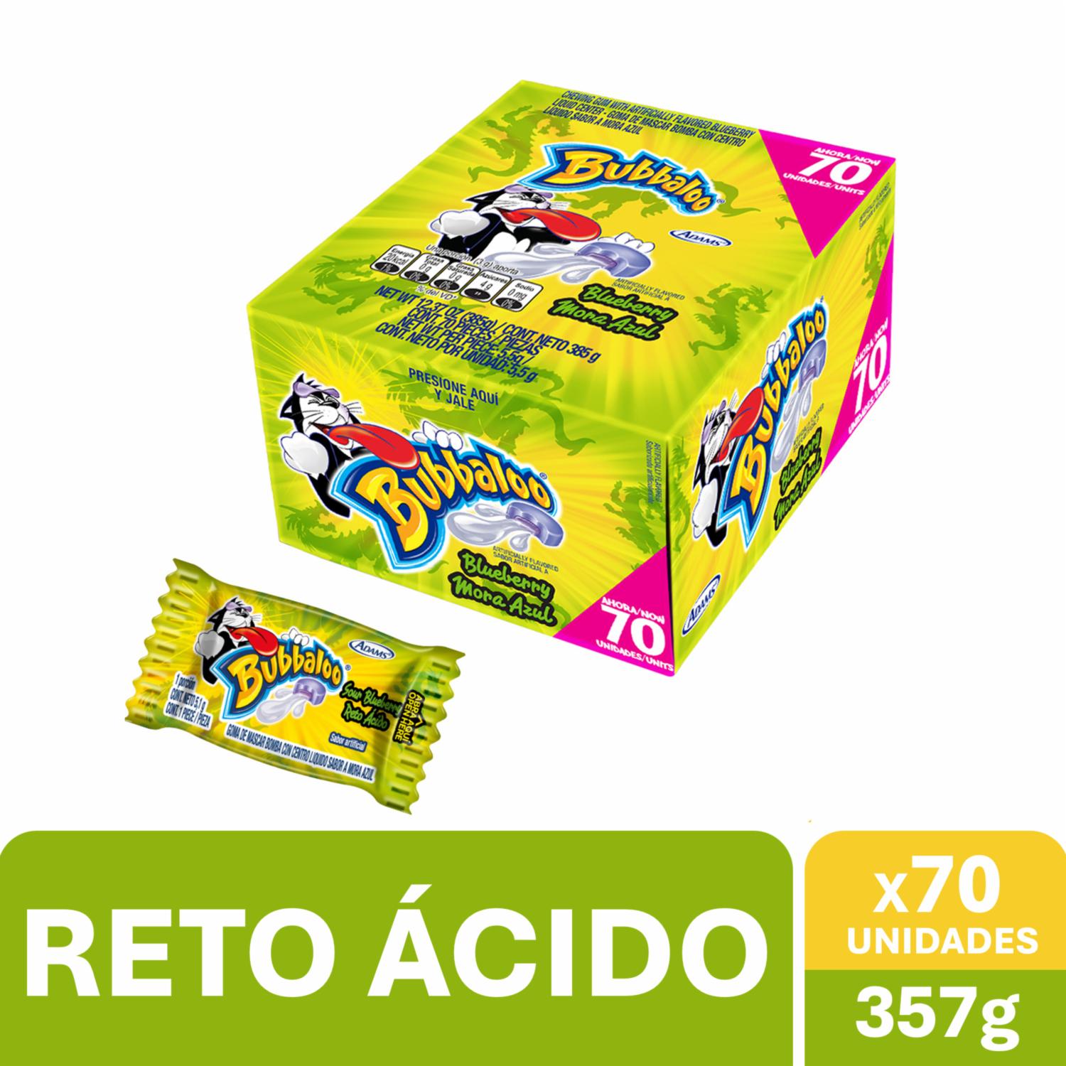 Chicles Reto Ácido BUBBALOO 357 G