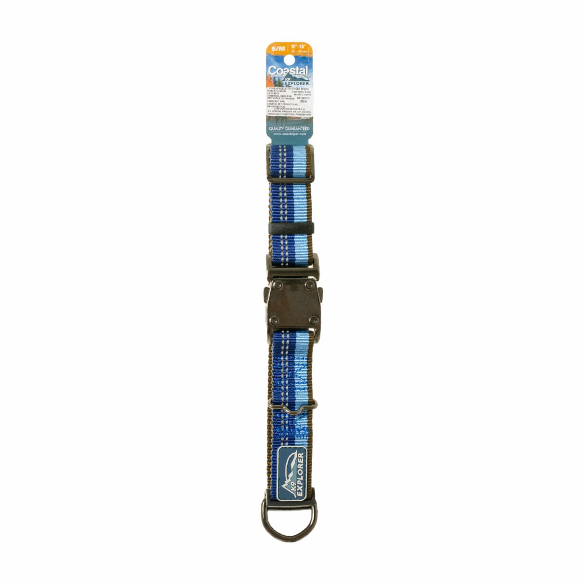 Collar Reflectivo Para Perro Zafiro Mediano COASTAL 1″X12″-18″