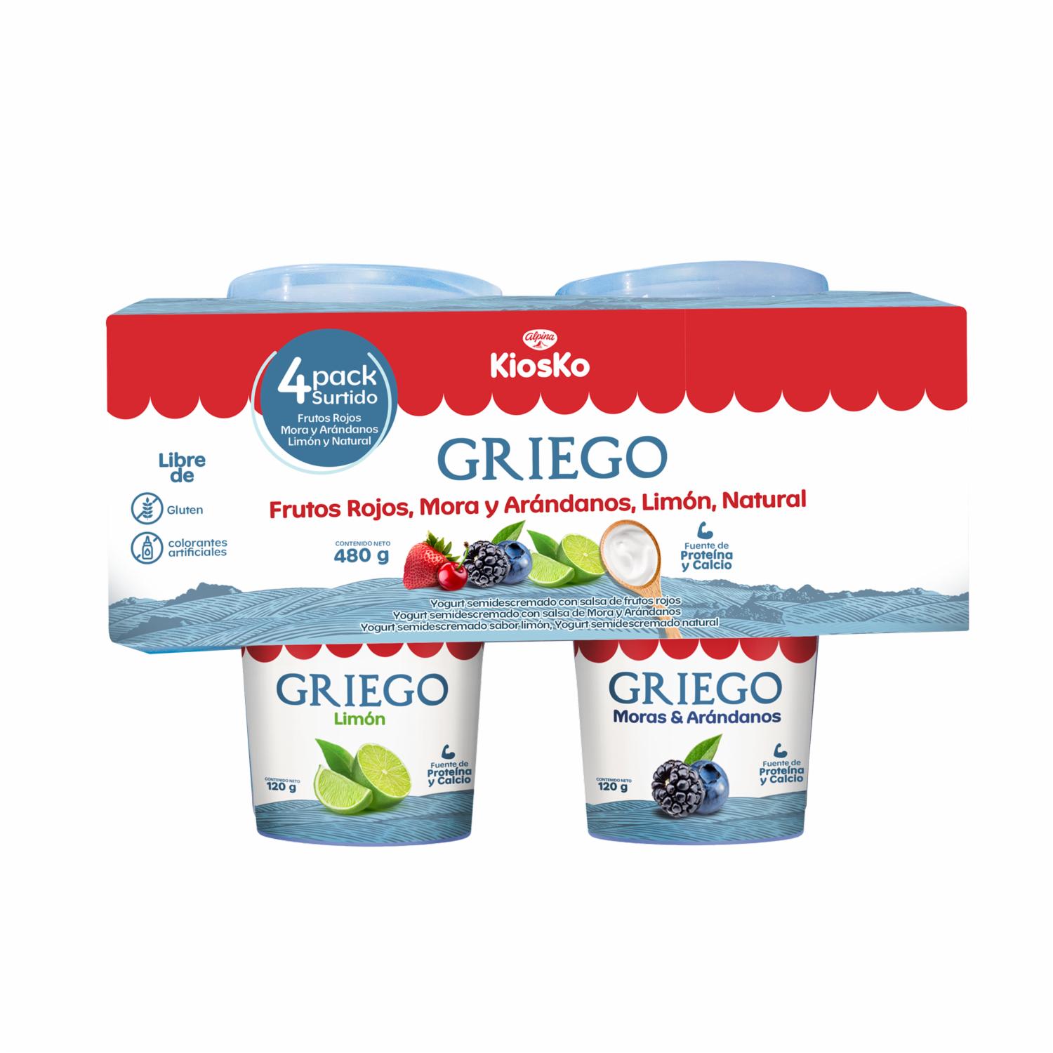 Yogurt Griego Multisabor KIOSKO 4 X 120 G