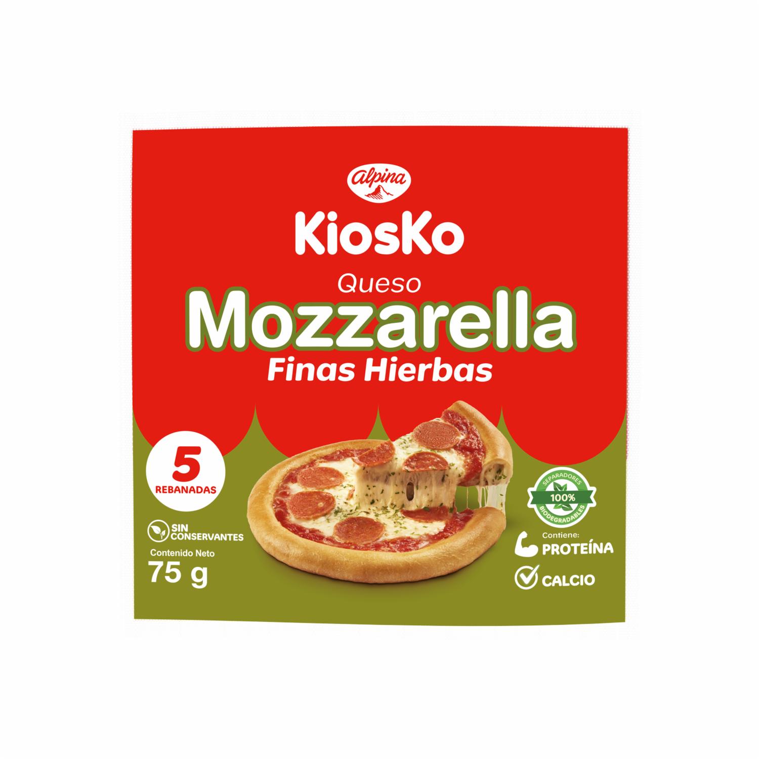 Queso Mozzarella Finas Hierbas Rebanados KIOSKO 150 G