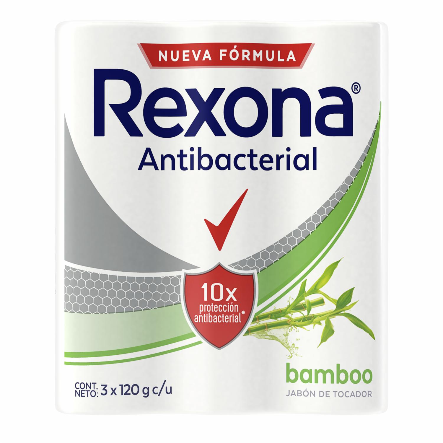 Jabón En Barra Antibacterial Bamboo REXONA 3 X 120 G