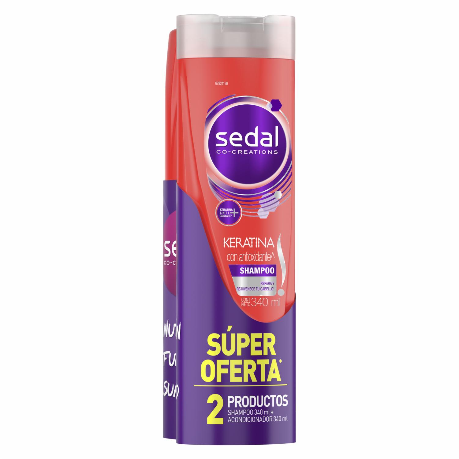 Shampoo Y Acondicionador Keratina Con Antioxidantes SEDAL 2 x 340 Ml