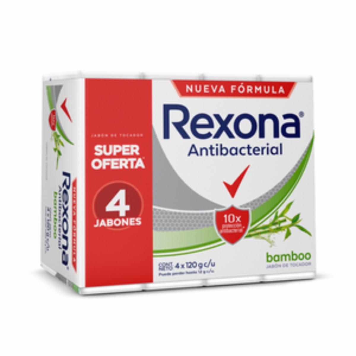Jabón En Barra Antibacterial Limpieza Profunda REXONA 4 X 120 G