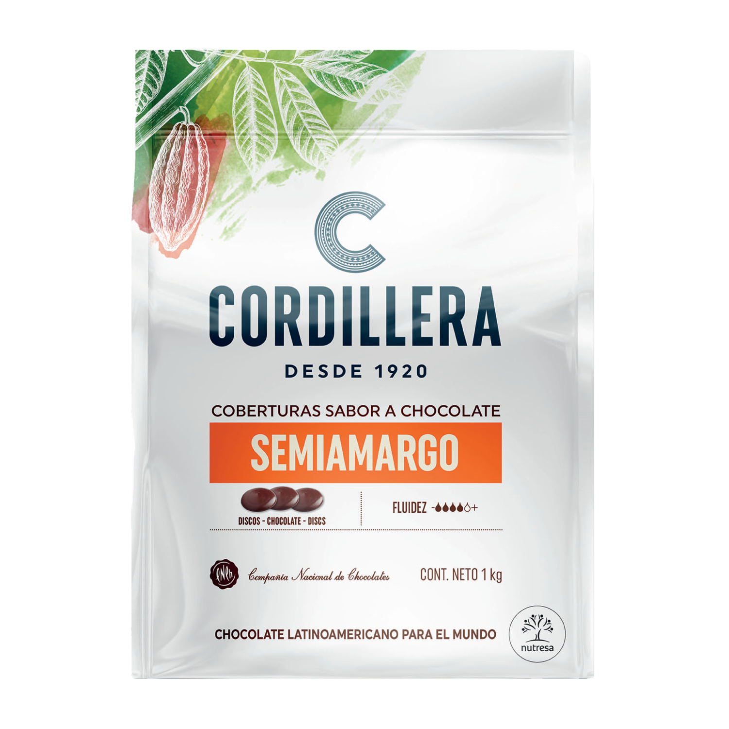 Cobertura Sabor A Chocolate Semiamargo CORDILLERA 1 Kg