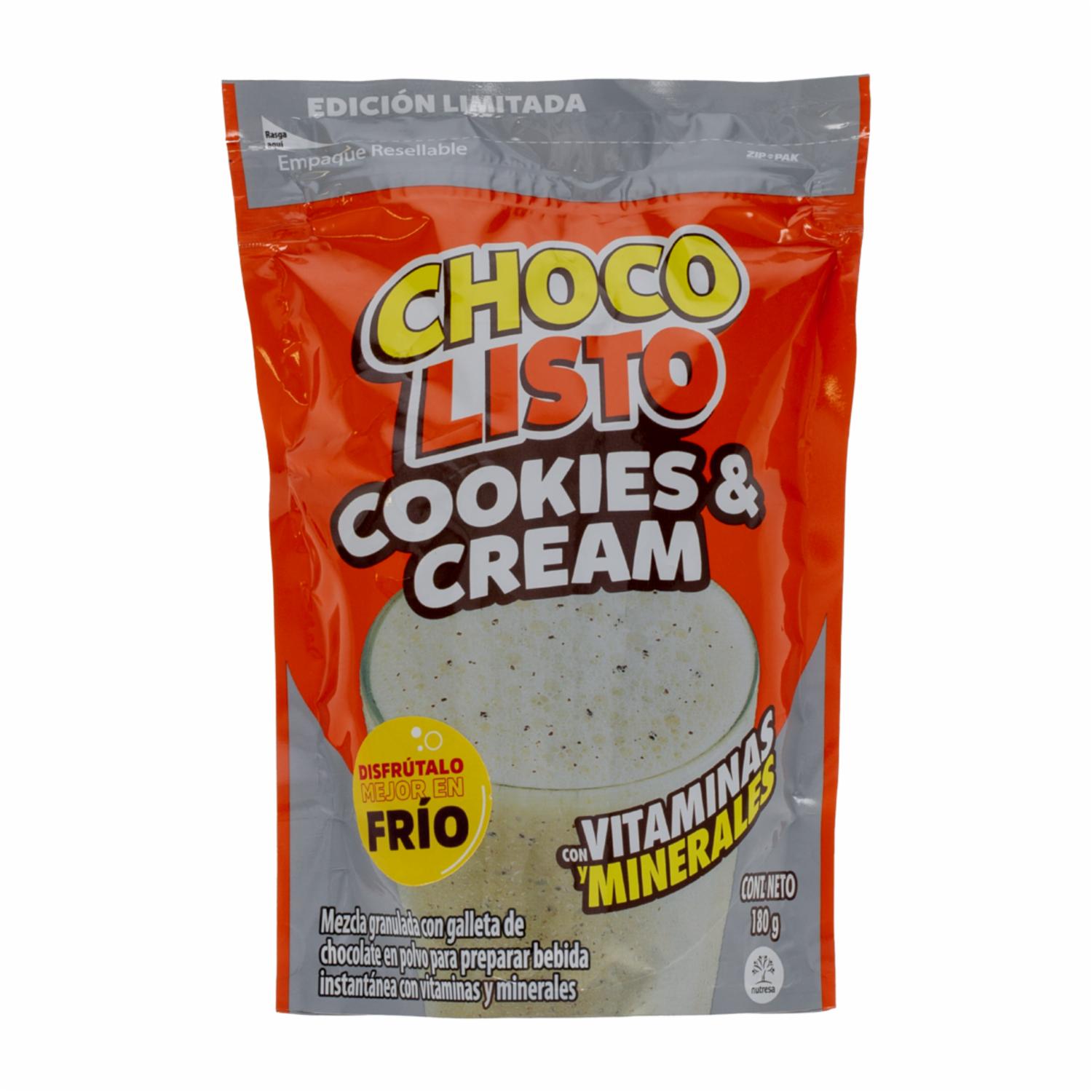Chocolate En Polvo Sabor Cookies And Cream CHOCO LISTO 180 G