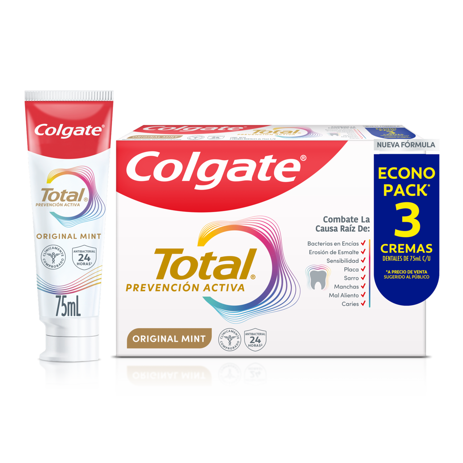 Pasta Dental Total Original Mint COLGATE 3X75 Ml