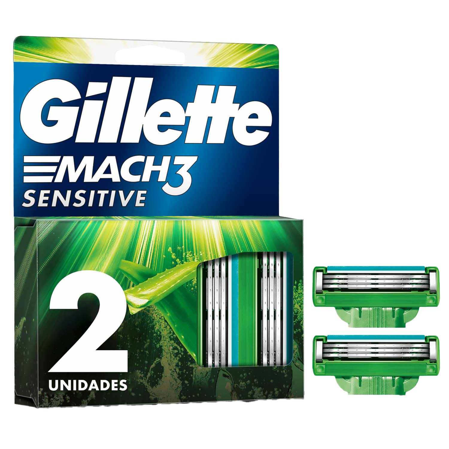 Repuestos De Afeitadora Mach 3 Sensitive GILLETTE X 2 Uds