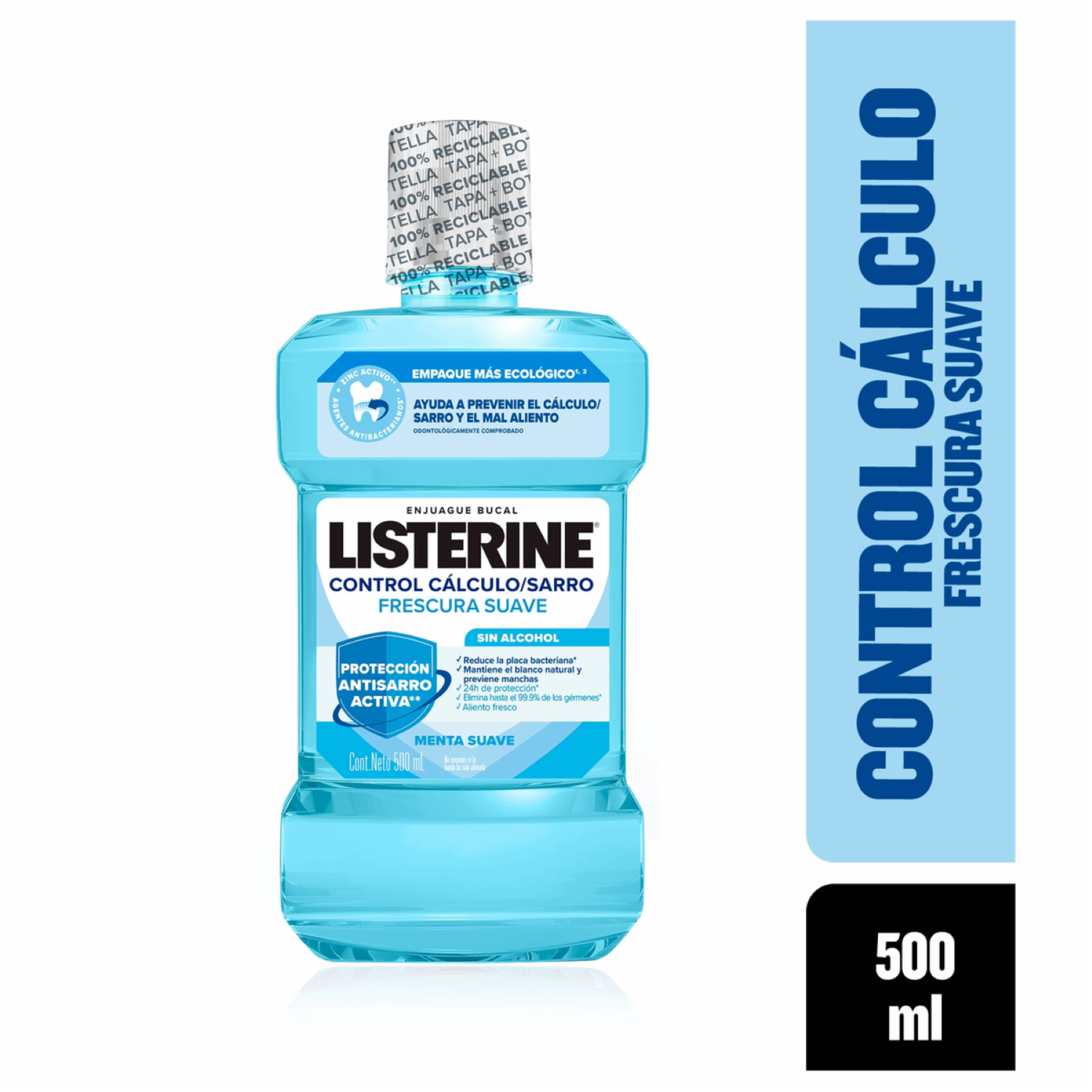 Enjuague  Bucal Control Cálculo Zero Alcohol LISTERINE 500 Ml