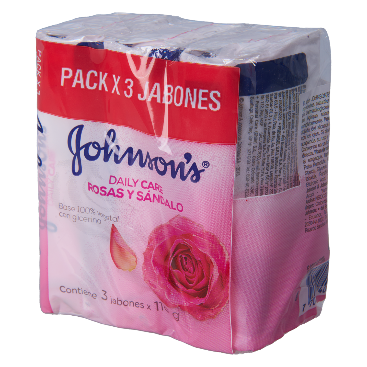 Jabón En Barra Rosas Y Sándalo Tripack JOHNSON’S 330 G