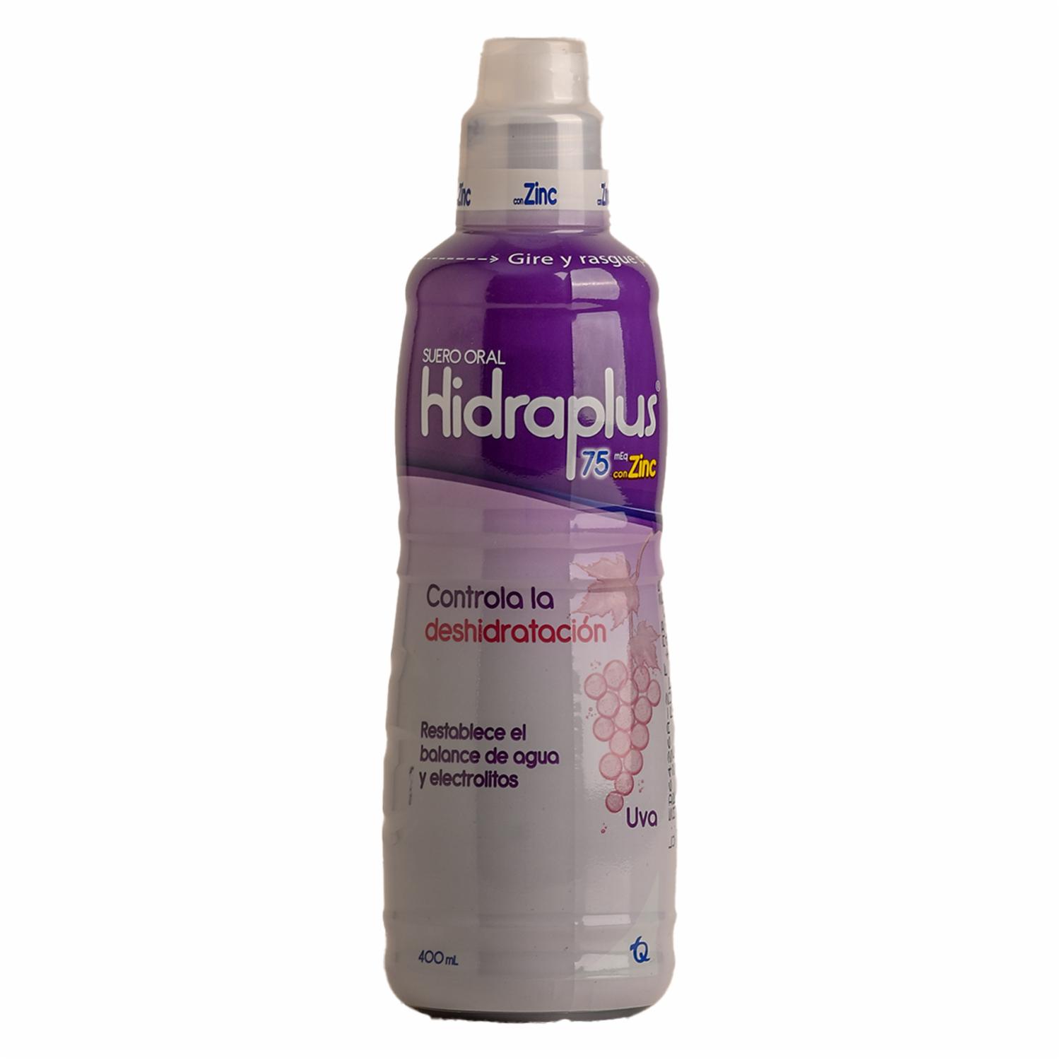 Suero Oral Sabor A Uva 75Meq+Zinc HIDRAPLUS 400 Ml
