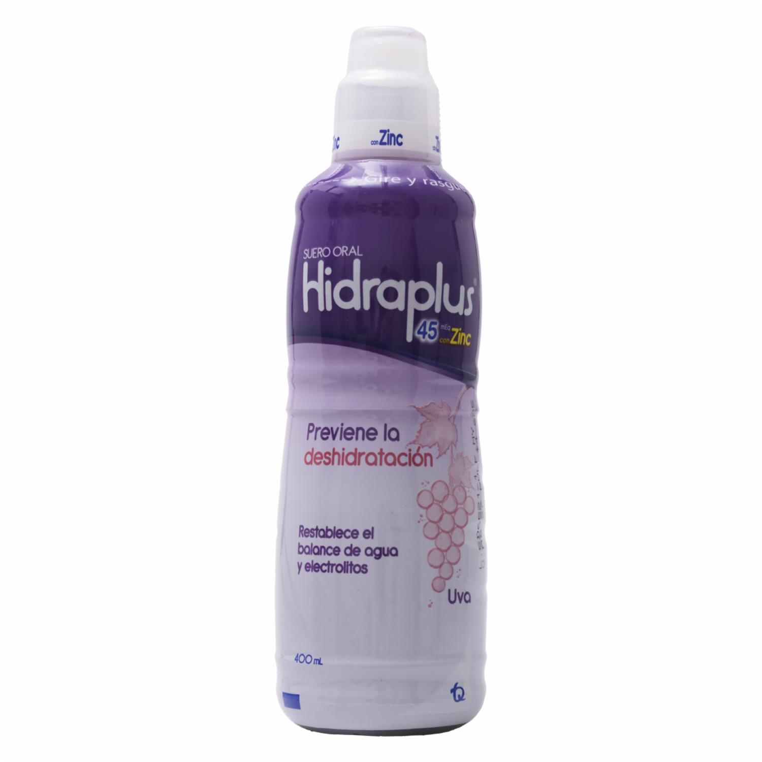 Suero Oral 45Meq+Zinc Sabor A Uva HIDRAPLUS 400 ml