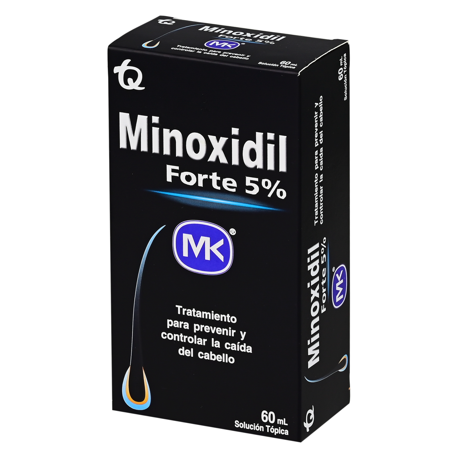 Minoxidil Loción Forte Tratamiento Anticaída Al 5% MK 60 Ml