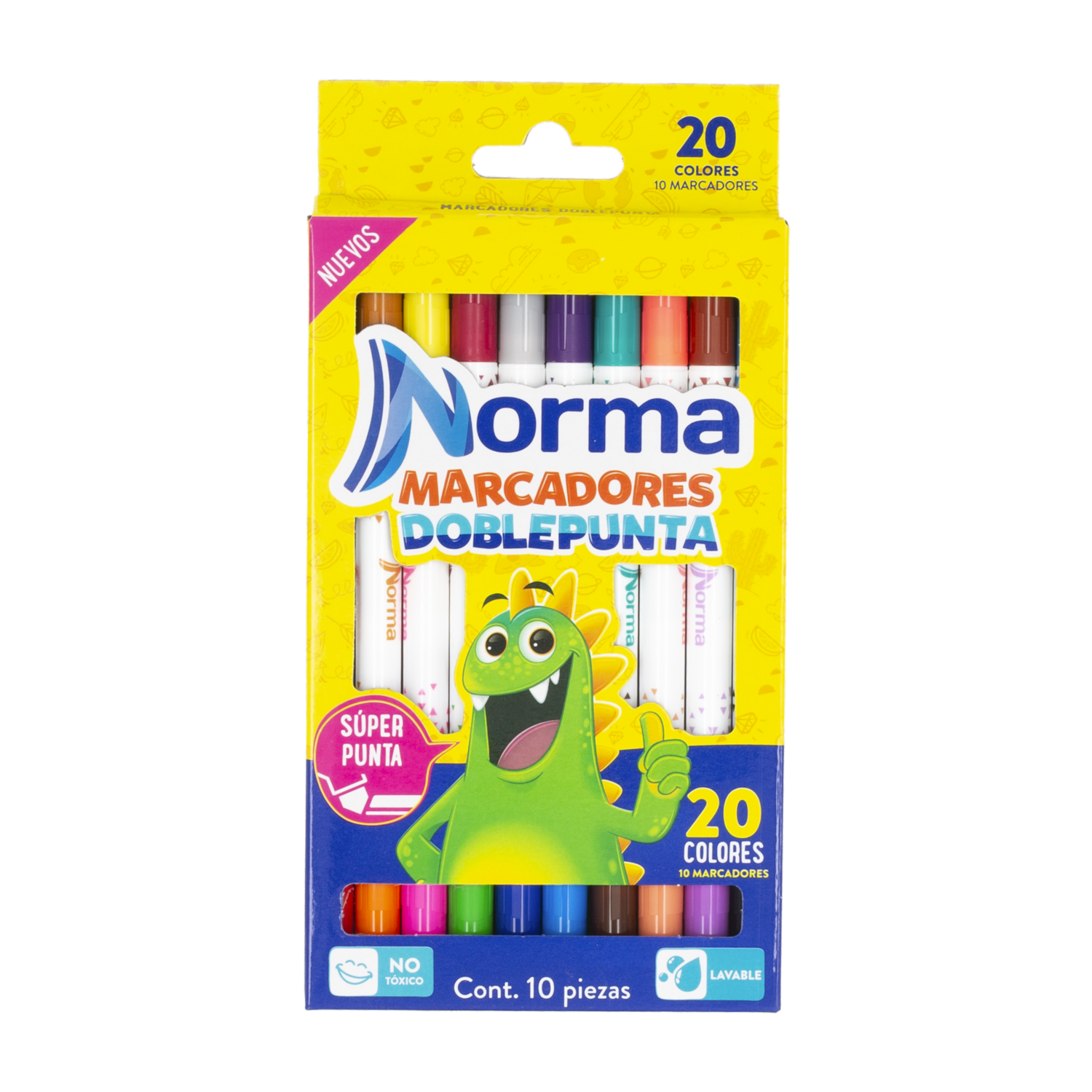 Marcador Lavable Doble Punta NORMA X 10 Uds