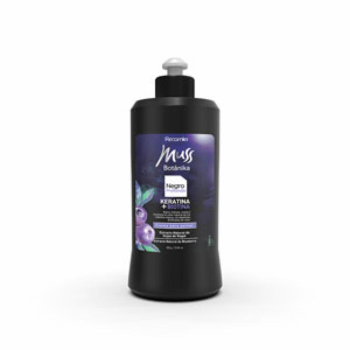 Crema Para Peinar Negro Profundo Con Keratina Y Biotina MUSS 300 G