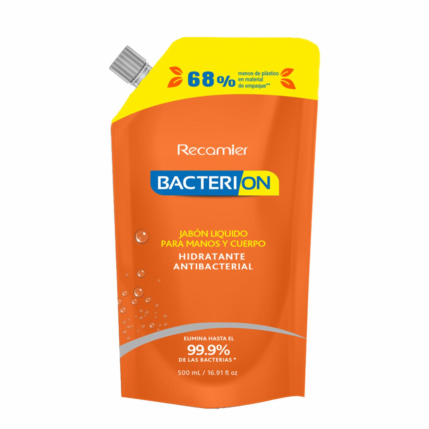 Jabón Líquido Para Manos Y Cuerpo Hidratante Antibacterial BACTERION 500 Ml