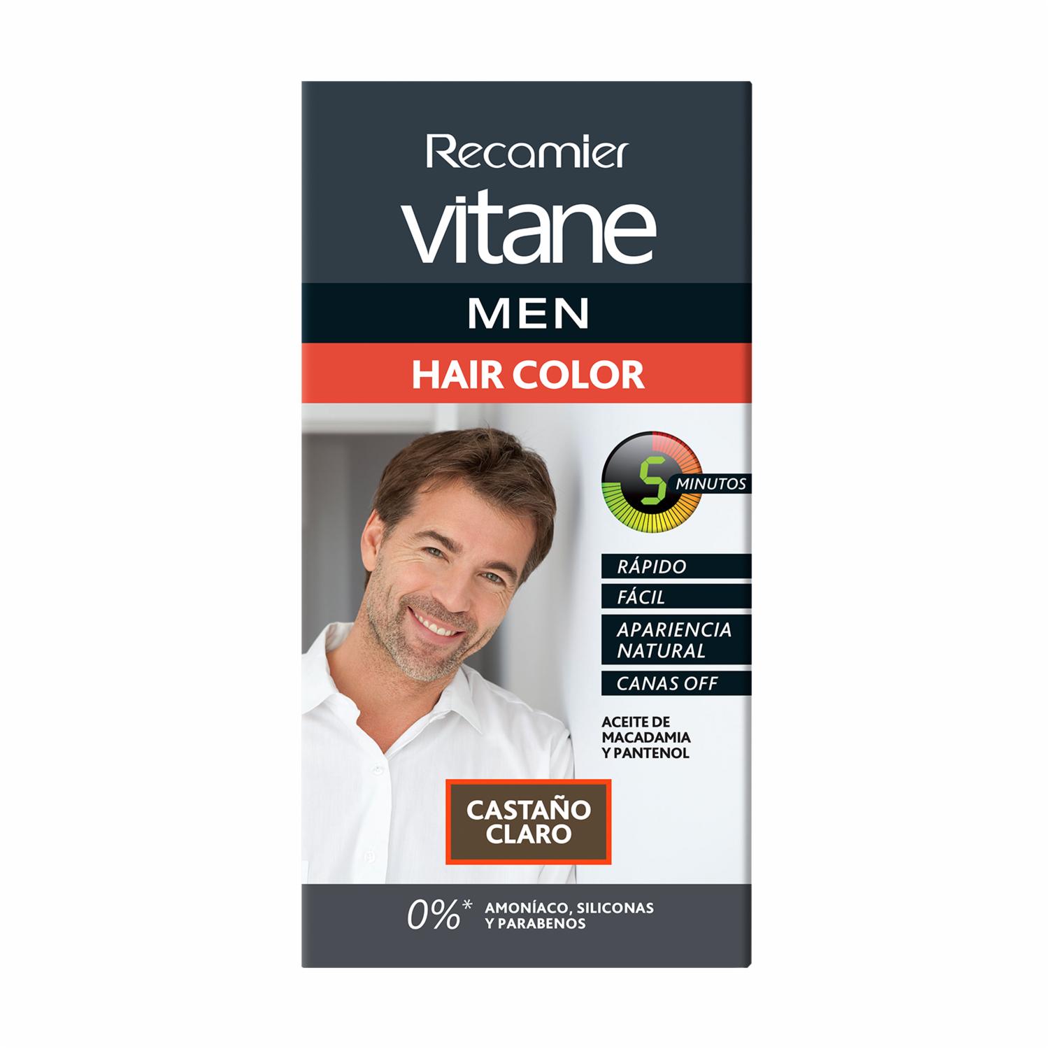 Tinte De Cabello Para Hombre Castaño Claro Sin Amoníaco VITANE Kit 25 G