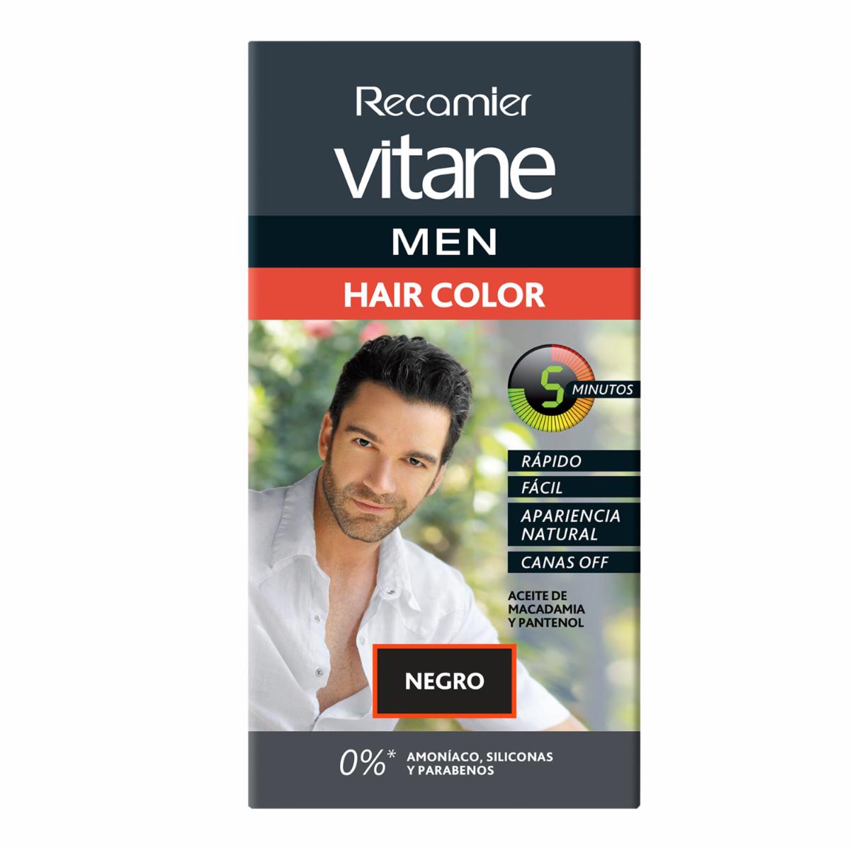 Tinte De Cabello Para Hombre Negro Sin Amoníaco VITANE Kit 25 G