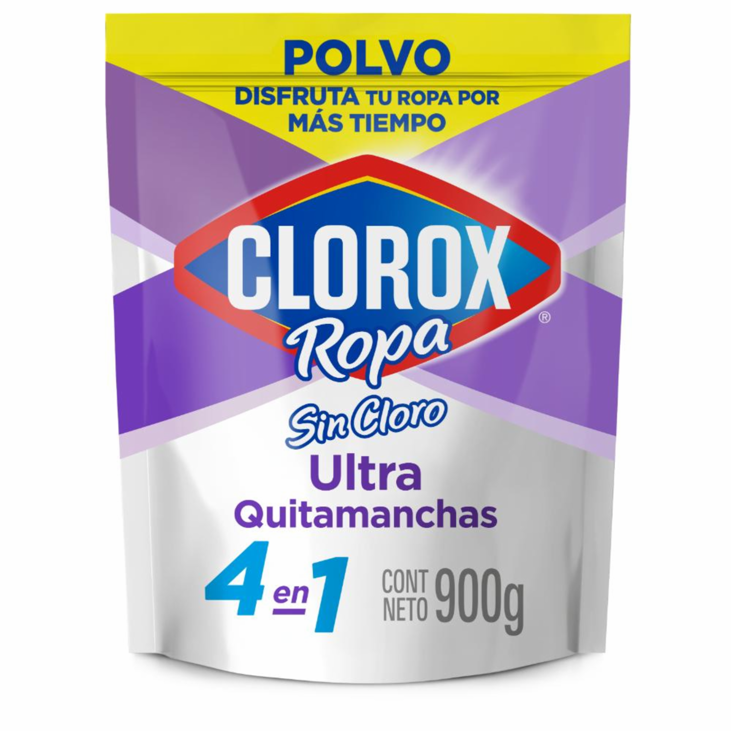 Quitamanchas Sin Cloro En Polvo 4 En 1 Para Ropa Blanca CLOROX Doypack 900 G