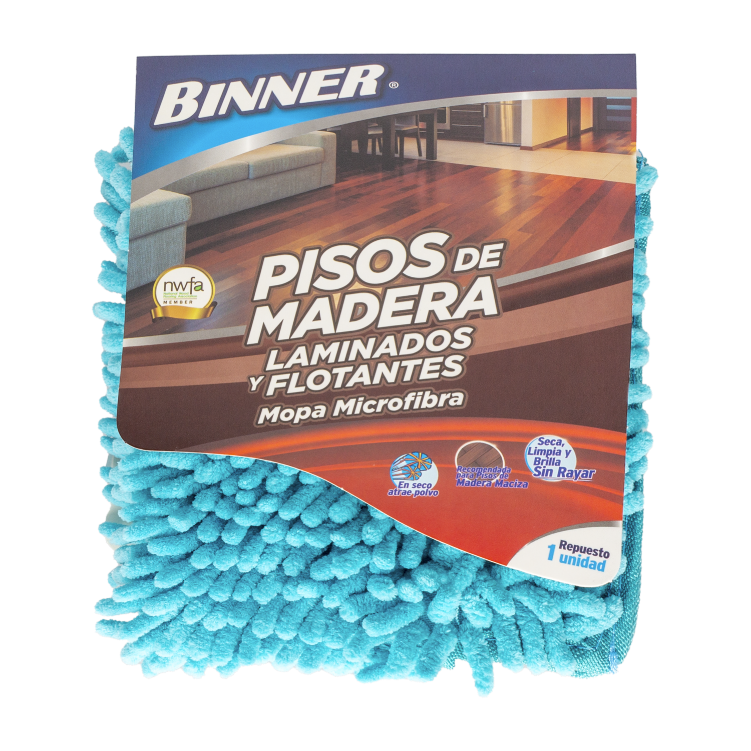 Repuesto Mopa Microfibra Para Madera BINNER Unidad