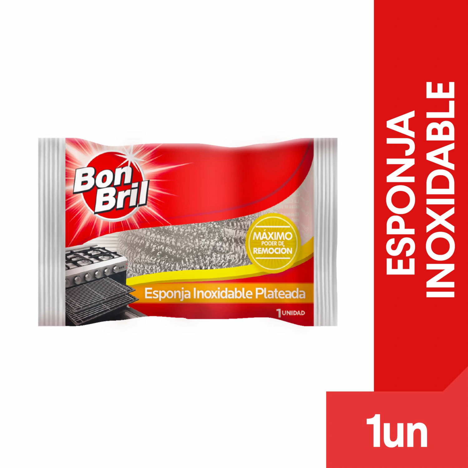 Esponja Inoxidable Plateada BON BRIL Unidad