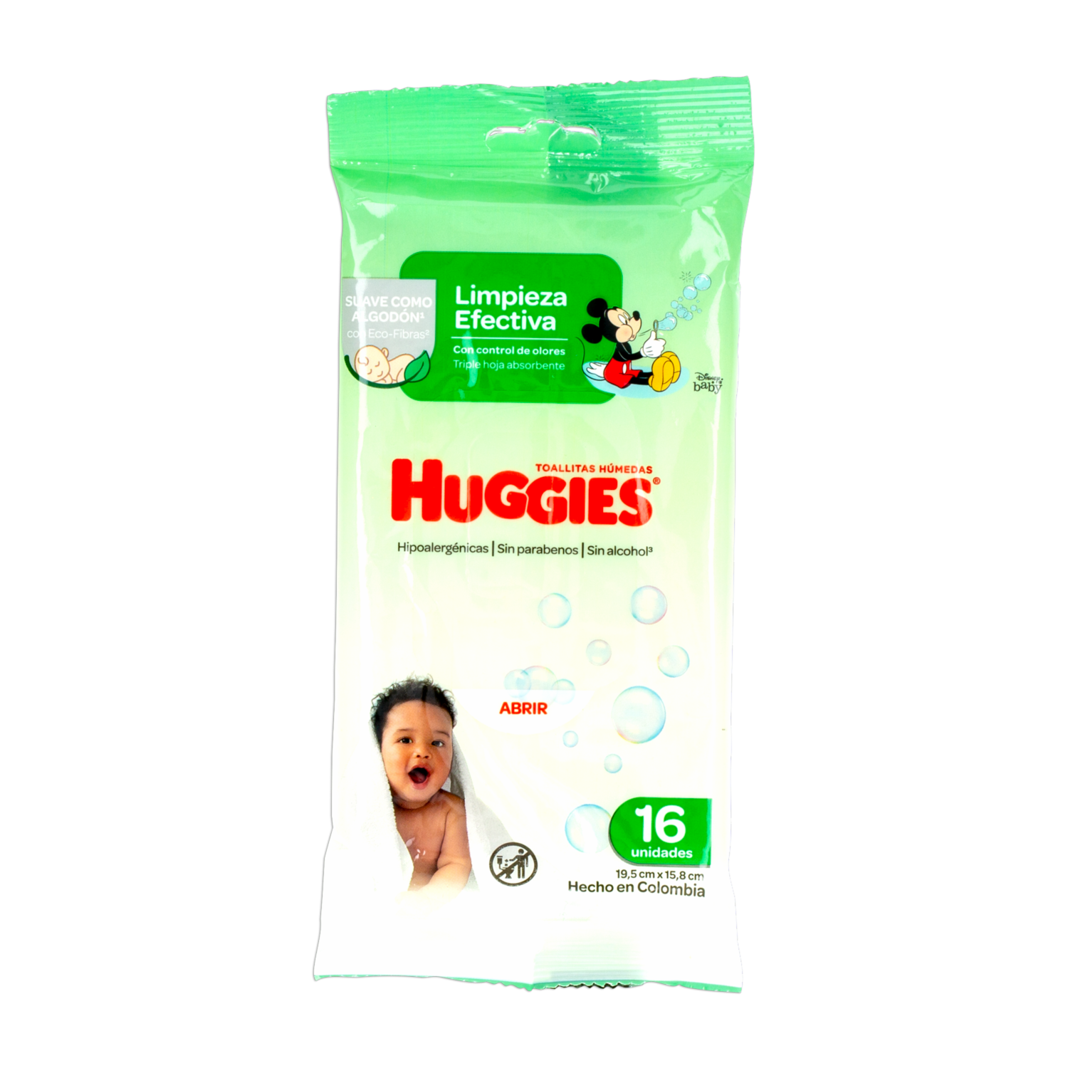 Pañitos Húmedos Disney Baby Limpieza Efectiva Hipoalergénicas HUGGIES X 16 Uds