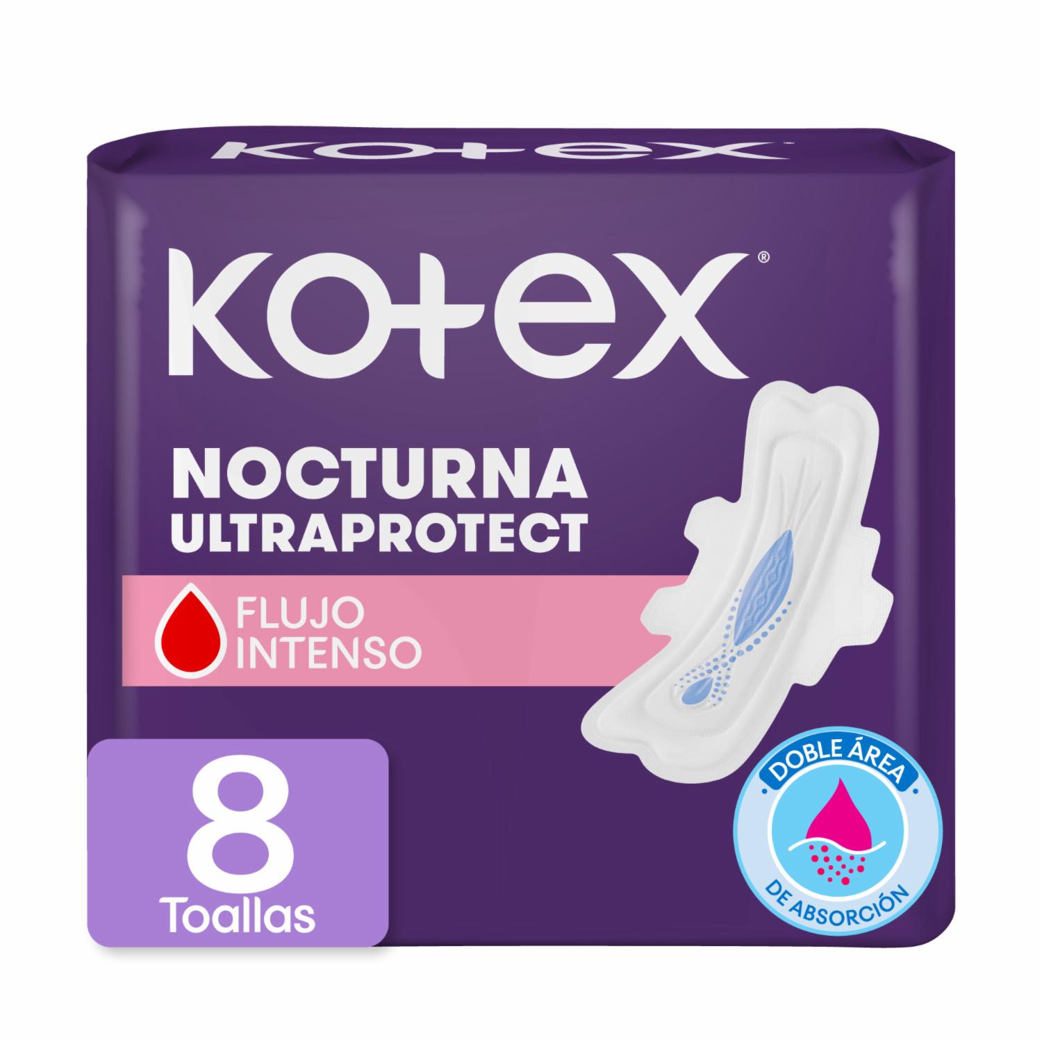 Toallas Higiénicas Femeninas Nocturna Ultraprotect KOTEX X 8 Uds