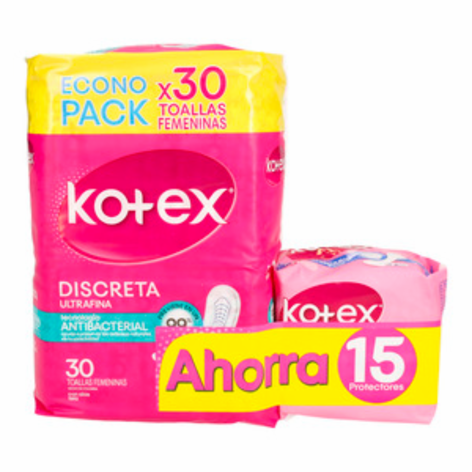 Toallas Femeninas + Protectores Diarios Combo KOTEX 45 U
